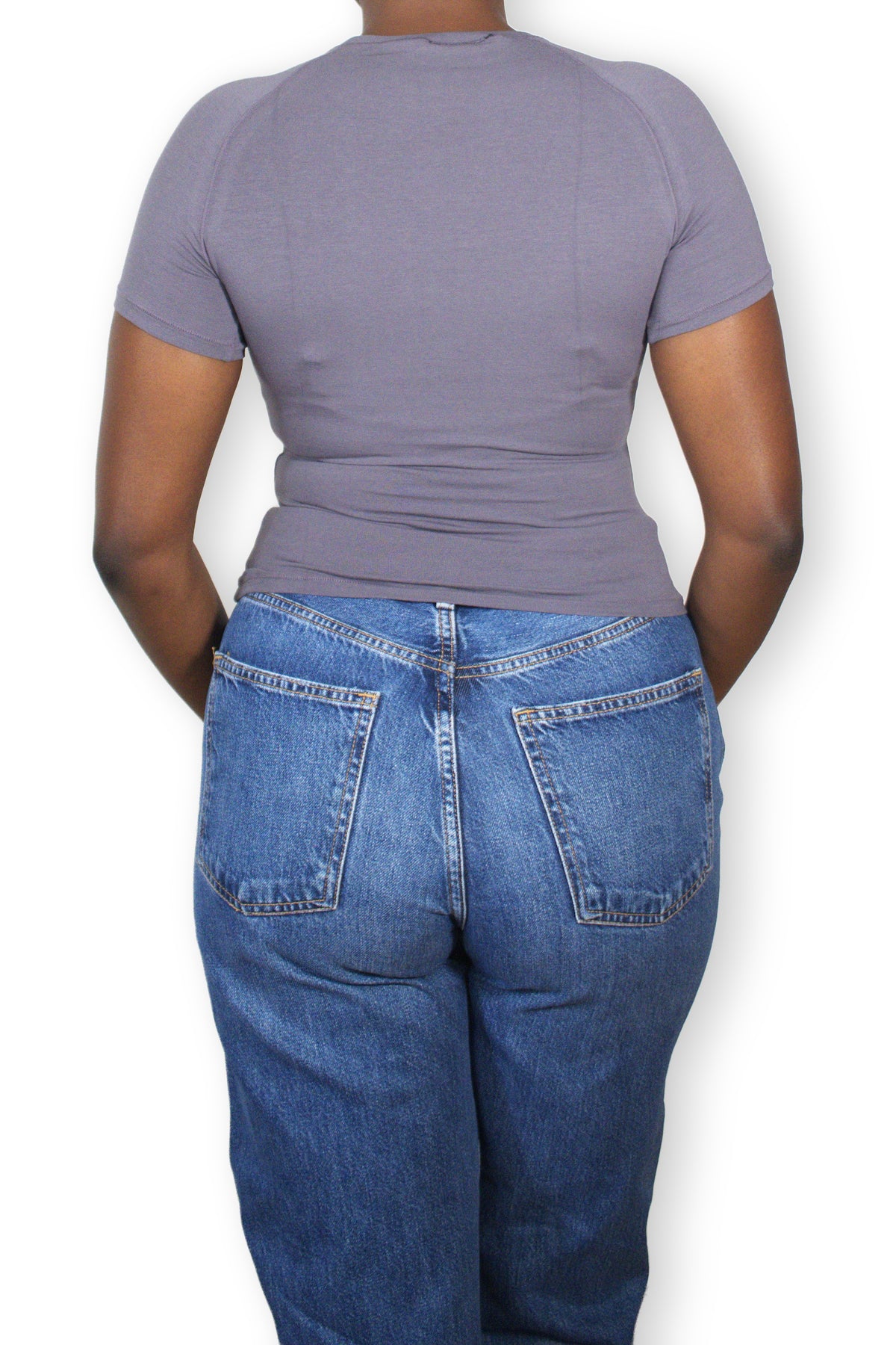 Nanziri Fitted Stretch Cotton Top in Grey