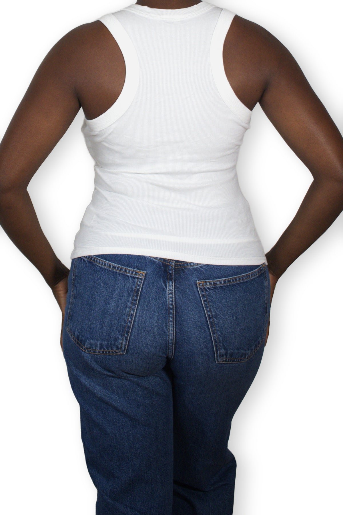 Adroa Ribbed Tank in White