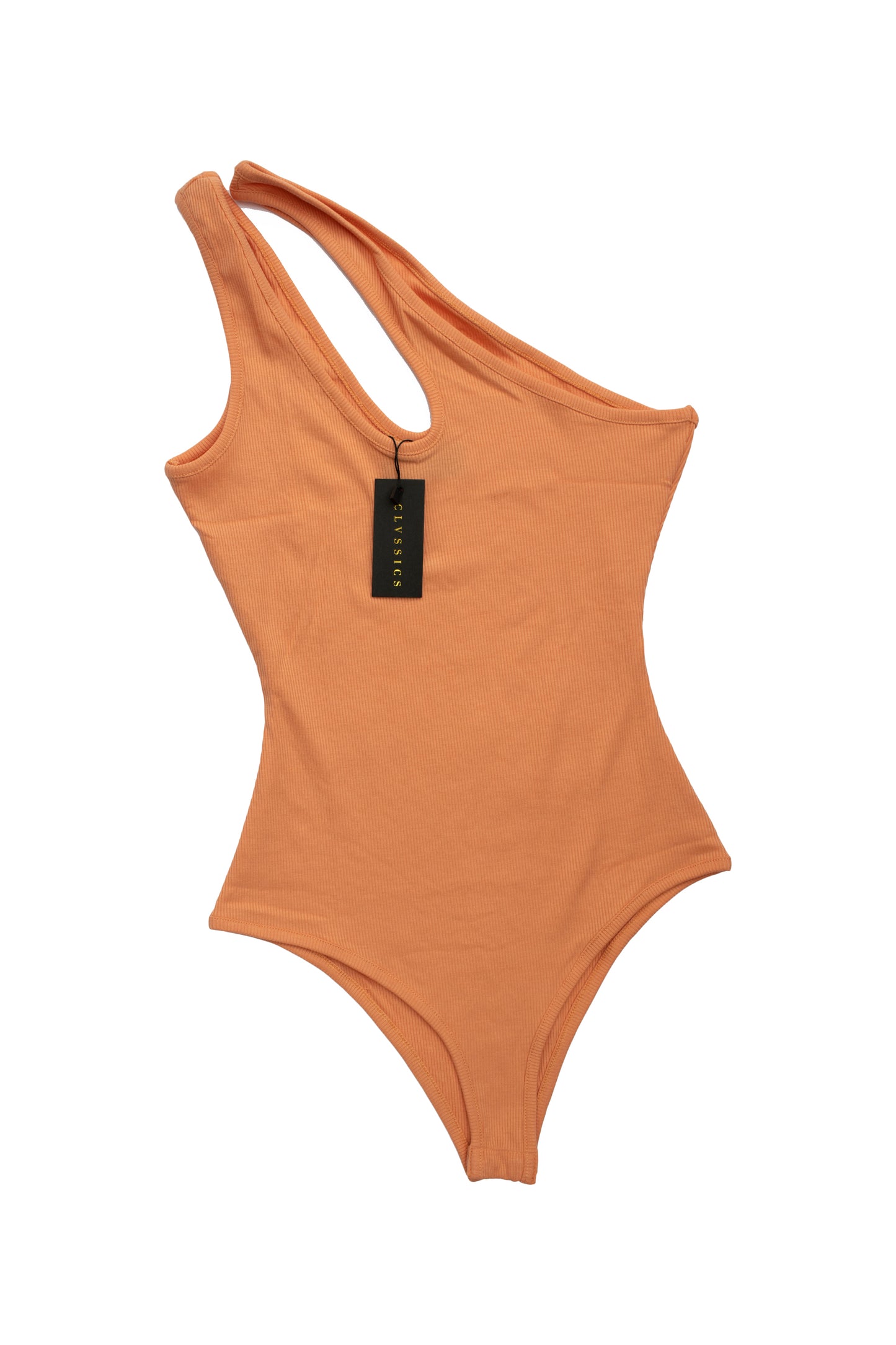 Kwezi Two Strap One Shoulder Bodysuit in Orange