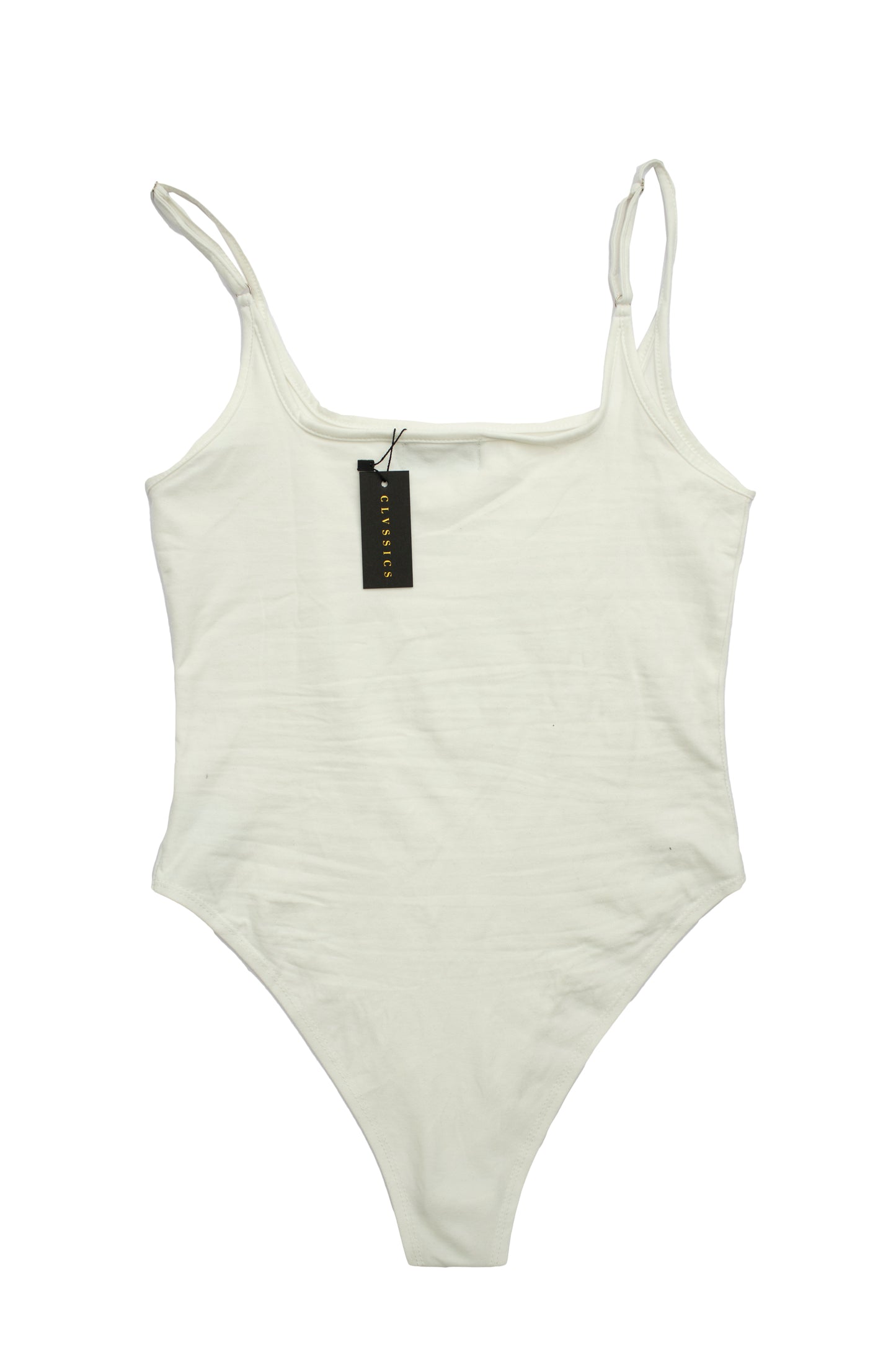 Adero Spaghetti Strap Bodysuit in White