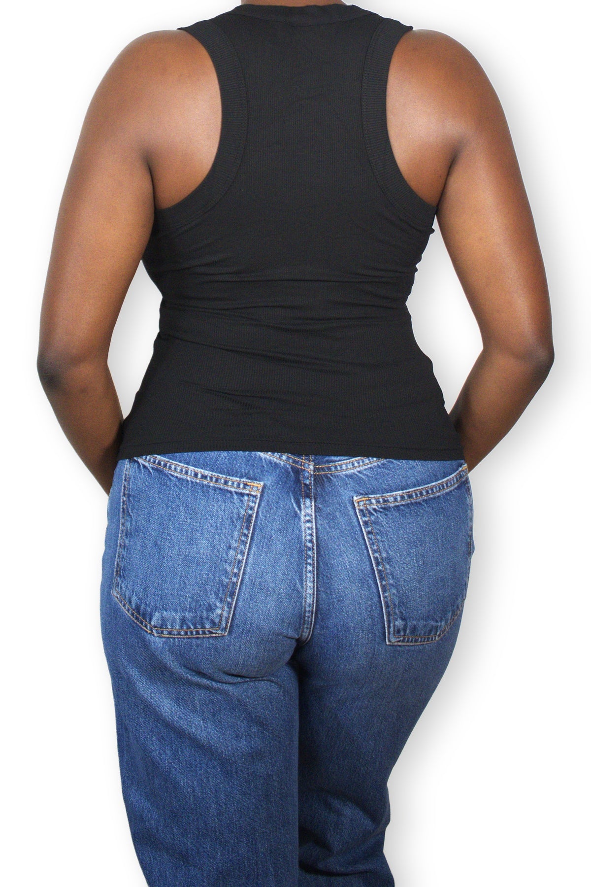 Adroa Ribbed Tank in Black