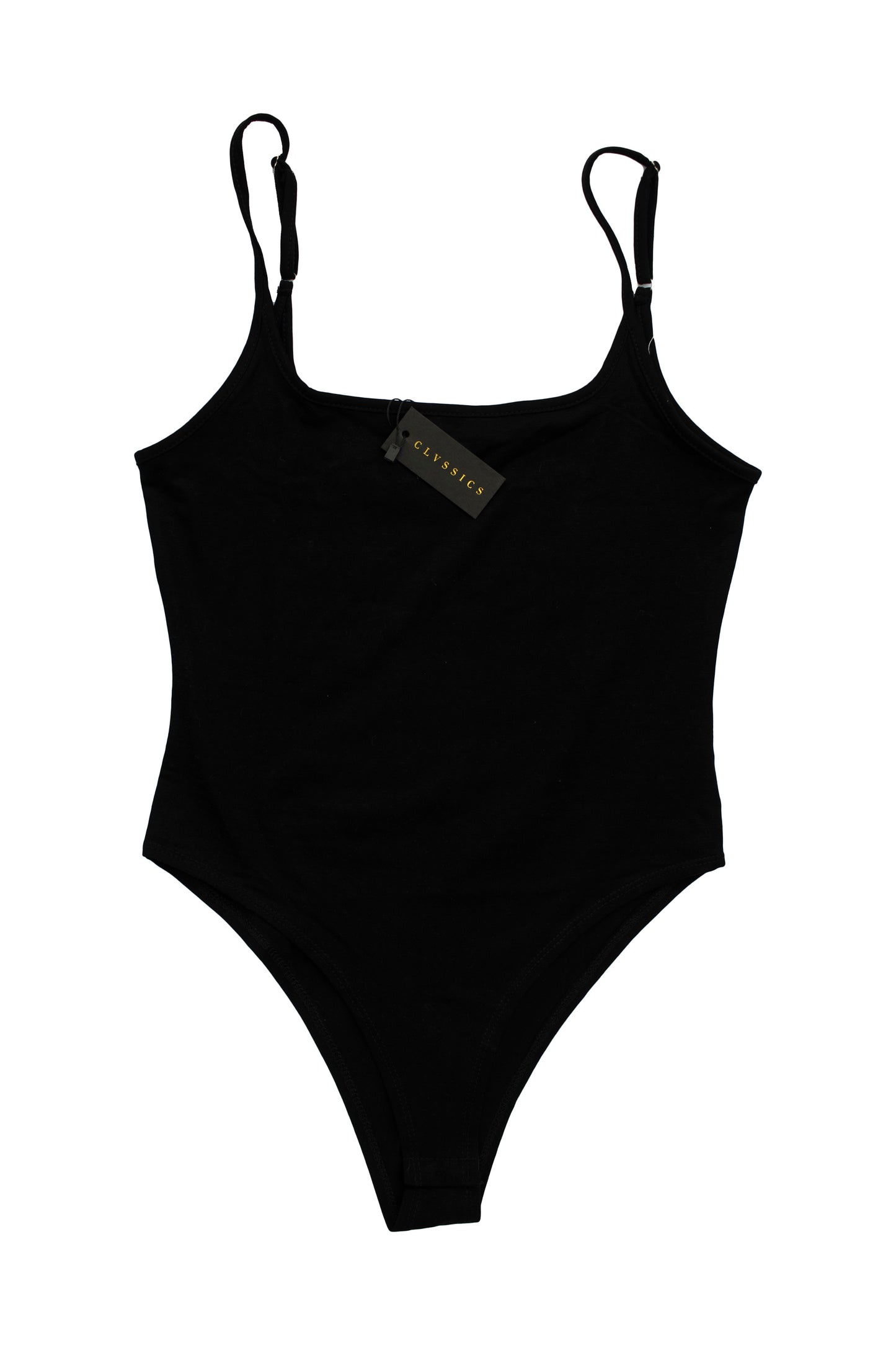 Adero Spaghetti Strap Bodysuit in Black