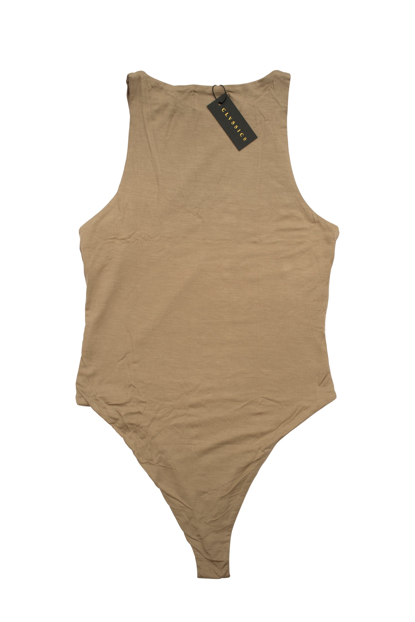 Katungi Racer Cut Bodysuit in Beige